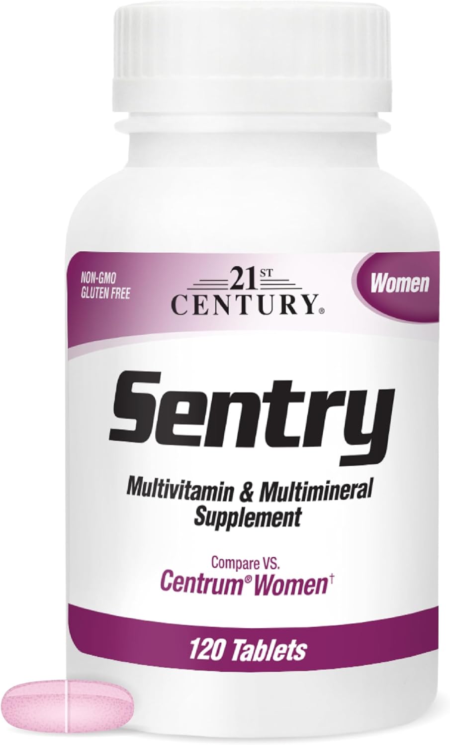 21st Century Sentry Women Multivitamin with Iron & Calcium, 120 Count | Complete Women's Multivitamin & Multimineral with Iron, Compare VS. Centrum® Women, Daily Energy, 120-count 4-month Supply