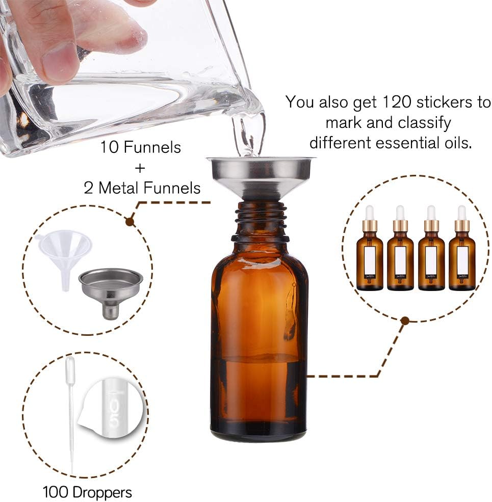 PrettyCare Glass Eye Dropper Bottles 99 Pack