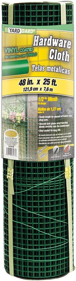 YARDGARD 1/2 Inch Mesh Welded Wire Fence, Hardware Cloth, 19 Gauge Galvanized Steel For Garden Protection, Cage Fencing, Chicken and Rabbit Barriers, and Crafts, 36 Inches x 5 Feet