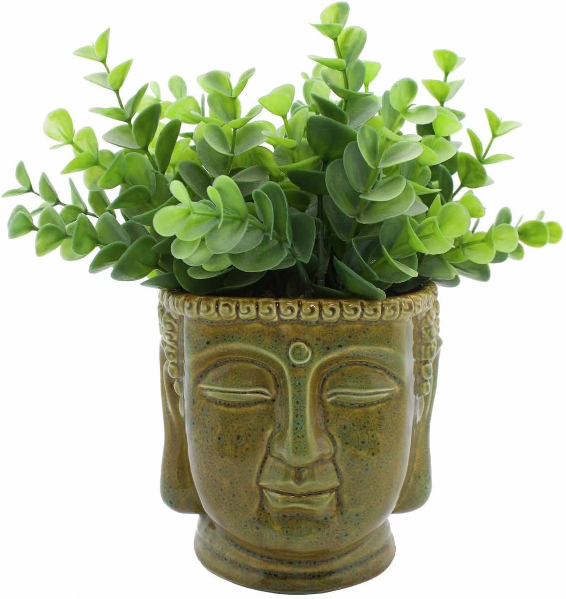 Streamline Imagined Buddha Head Ceramic Planter Pot