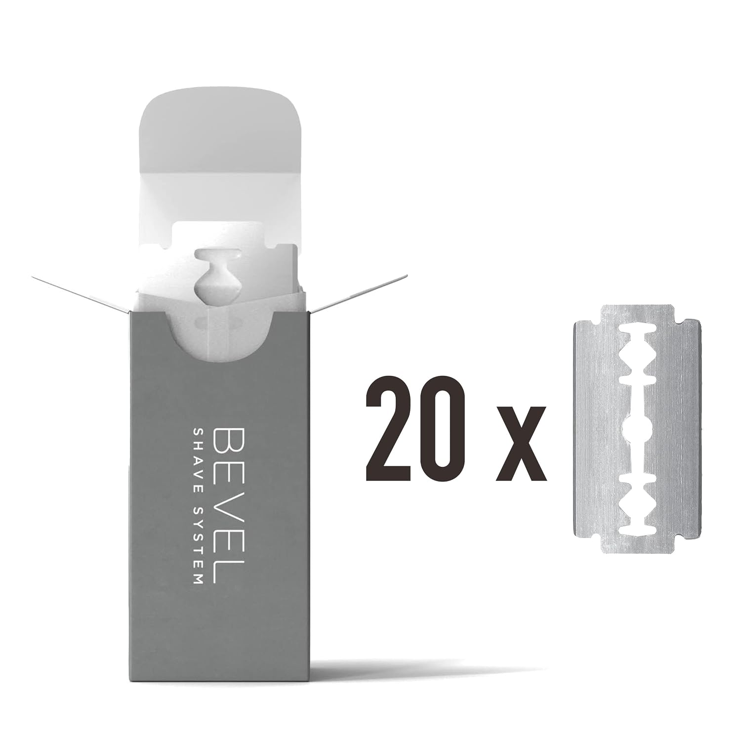 Bevel Safety Razor Replacement Blades 20 Pack, Double Edge Safety Razor for Men Blades to Prevent Razor Bumps and Skin Irritation