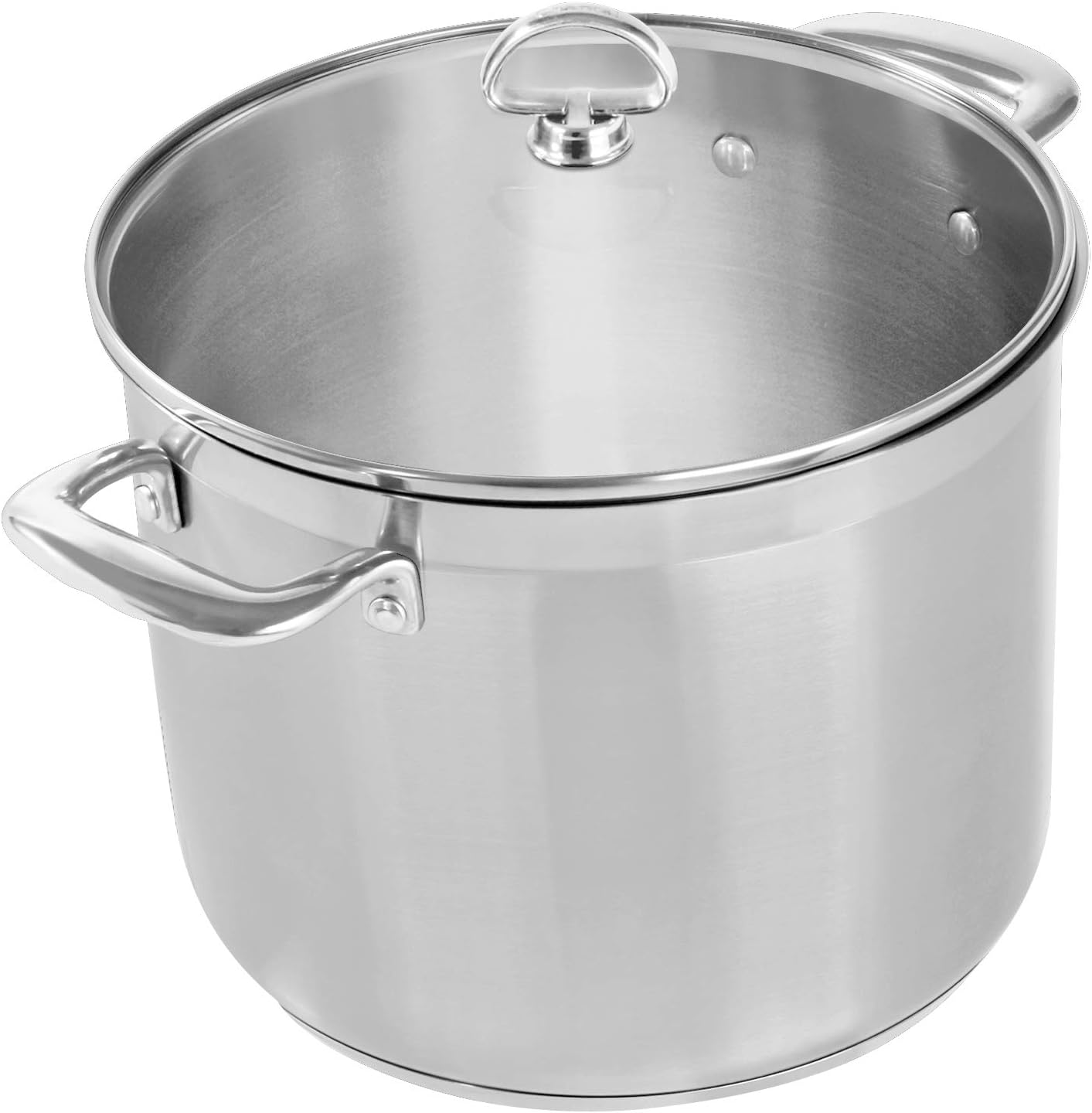 Chantal Induction 21 Steel 1 quart NonStick Saucepan with Tempered Glass Lid, Ceramic Non Stick, Brushed Stainless Steel