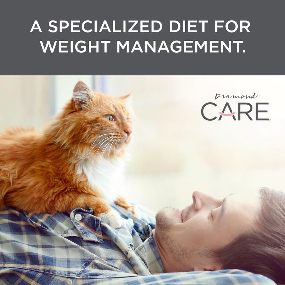 DIAMOND CARE Weight Management Adult Dry Cat Food, Chicken, 15lb | For Cats with Weight Control Issues | L-Carnitine Aids in Fat Metabolism | Taurine for Heart & Eye Health