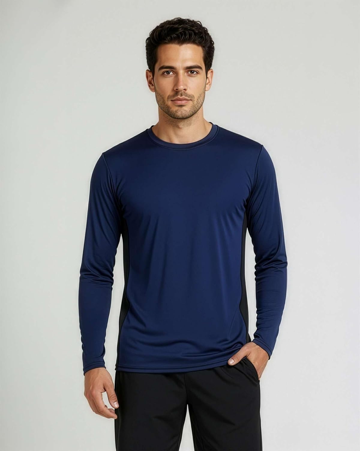 4 Pack Men's Dry Fit Long Sleeve Workout Shirts Gym Athletic Tee Fishing