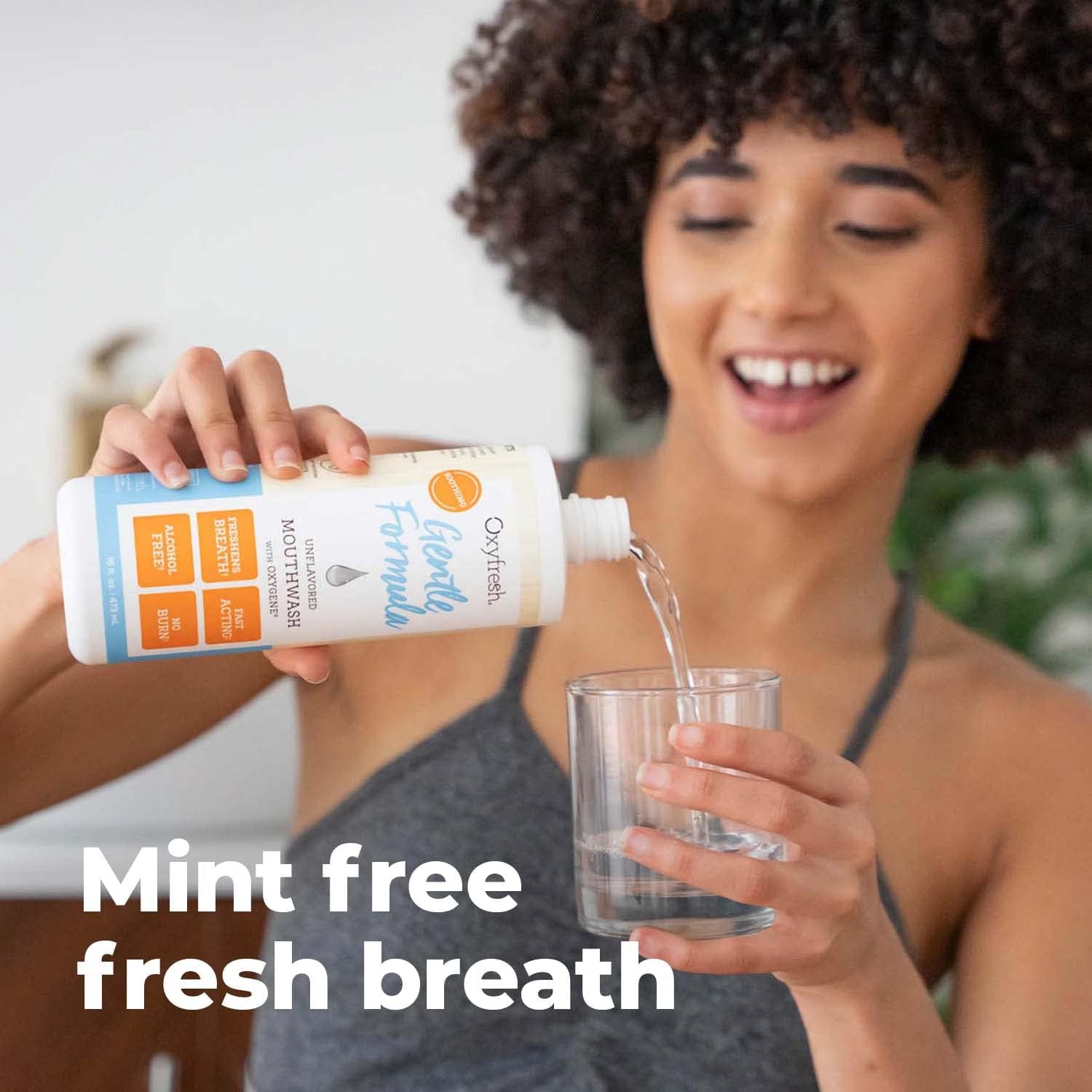 Oxyfresh Ultra Sensitive, Gentle Formula Unflavored Mouthwash & No Mint | Perfect for Ultra Sensitive Gums & Teeth – No Mint, Zero Alcohol, Flavor Free – Really Freshens Breath with Zero Stinging