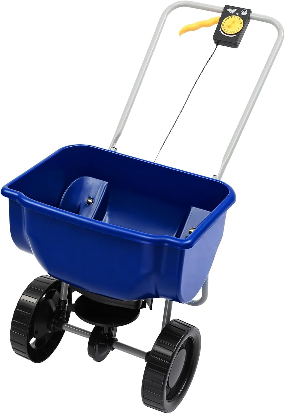 VINGLI 70lbs Fertilizer Spreader with 15 Adjustable Drop Rate, Pre-Assembled Walk-Behind Seed Spreader, with 9" Tire for Multi-Terrain, Broadcast Spreader for Lawn Care & Seed Spreading