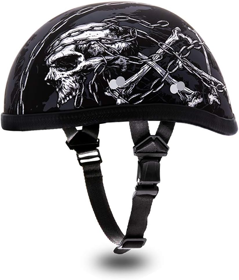 Daytona Helmets Graphics Bicycle Helmets for Men - Novelty Half Helmet with Breathable Liner - Retro Skull Cap – Eagle Headgear with Head Wrap