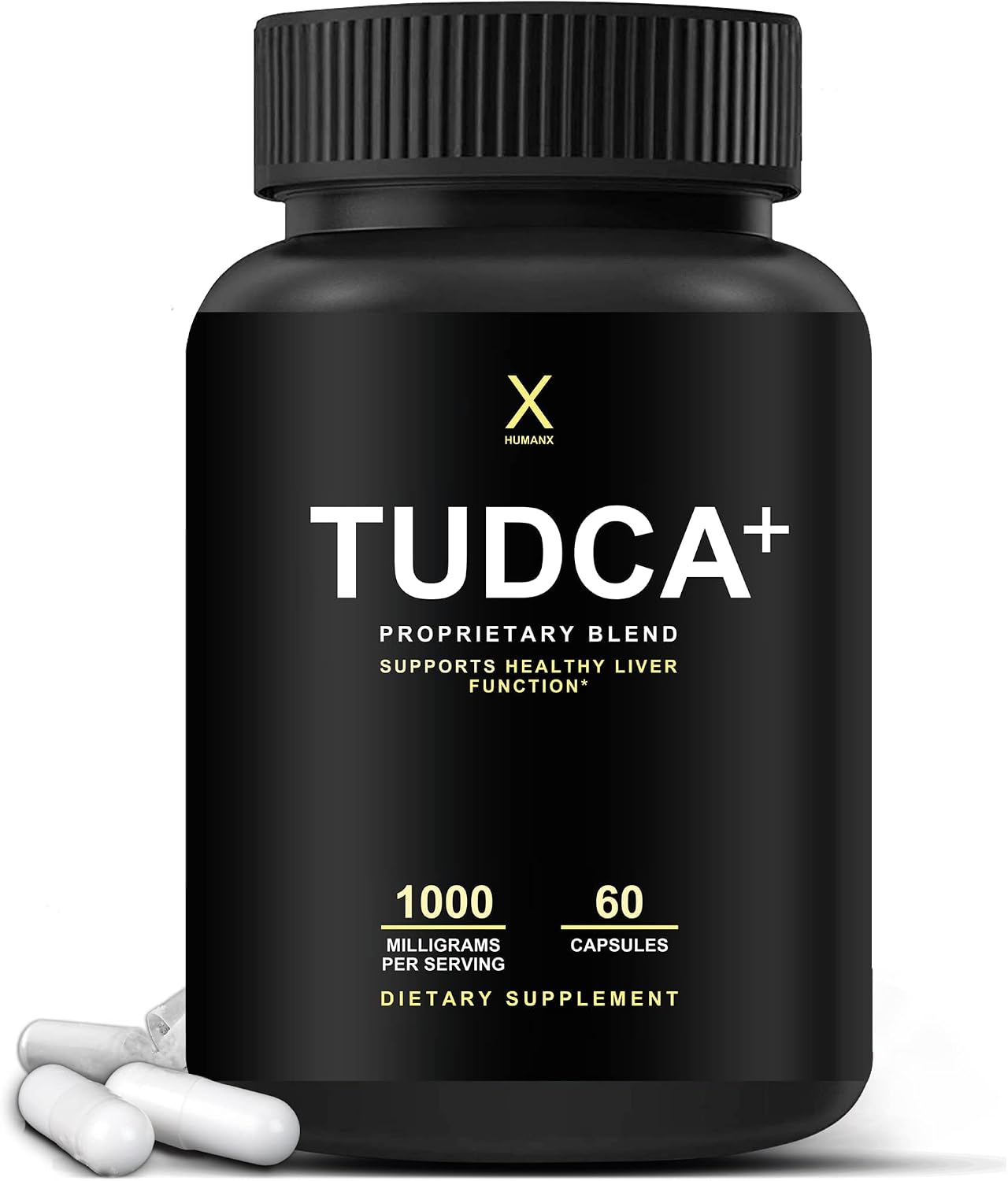 HUMANX TUDCA+ 1000mg Bile Salts Liver Support Supplement, Liver and Gallbladder Cleanse Supplement - Vegan
