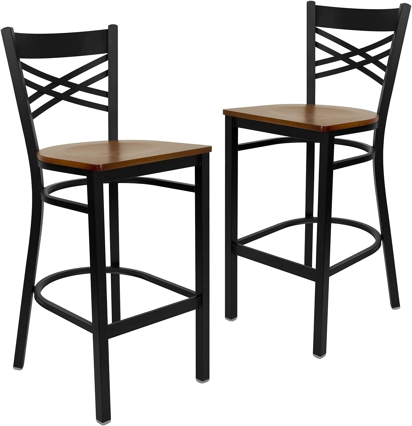 Flash Furniture Hercules Metal Restaurant Barstool, Black | X Back Style, Vinyl Upholstery, Durable Construction, Commercial Use