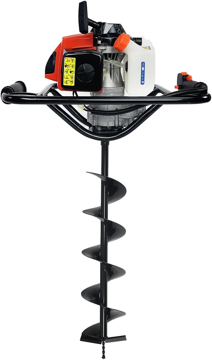 XtremepowerUS 2.5HP Post Hole Digger 63cc Gas-Powered 2-Stroke Auger Digging Drill Shaft Size 3/4" (Machine Only)
