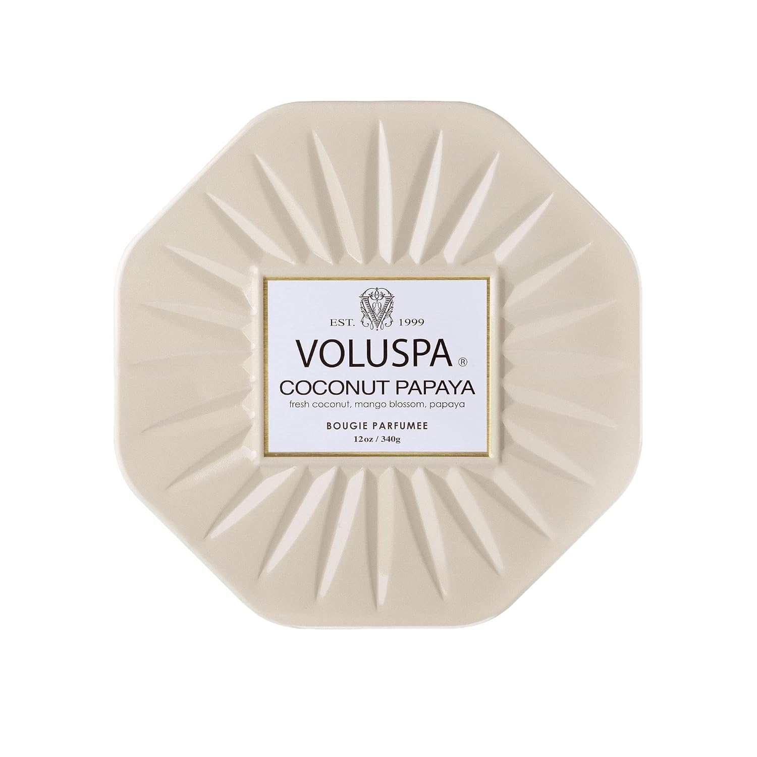 Voluspa Bourbon Vanille, Mini Tin Candle, 4 oz, 25 Hour Burn Time, Coconut Wax for Clean Burning, Handcrafted in the USA