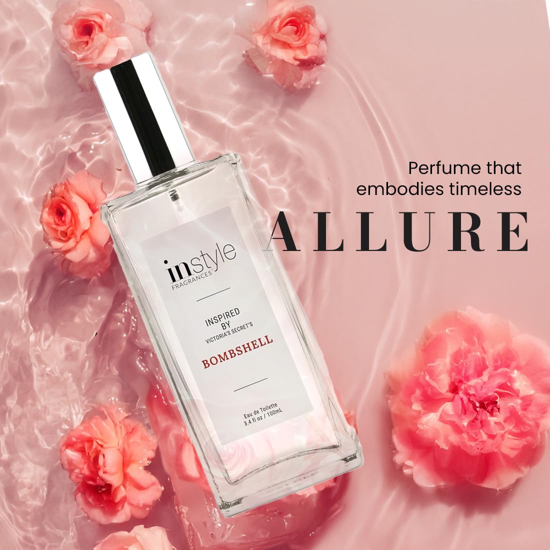 Instyle Fragrances | Inspired by Ralph Lauren's Romance | Women’s Eau de Toilette | Vegan, Paraben Free, Phthalate Free | Never Tested on Animals | 3.4 Fluid Ounces