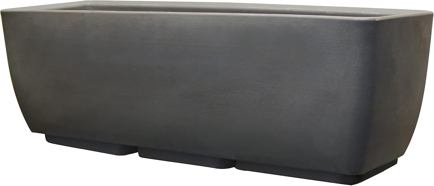 RTS Home Accents 30" Urban Rectangular Garden Planter, Graphite - Stylish, Durable, and Weather-Resistant Planter for Outdoor Gardens, Patios, and Urban Spaces