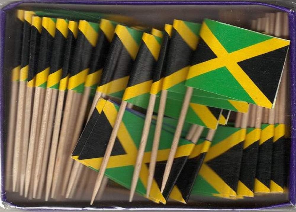 One Box of 100 Nicaragua Toothpick Flags, 100 Small Mini International Flag Cupcake Toothpicks or Cocktail Picks
