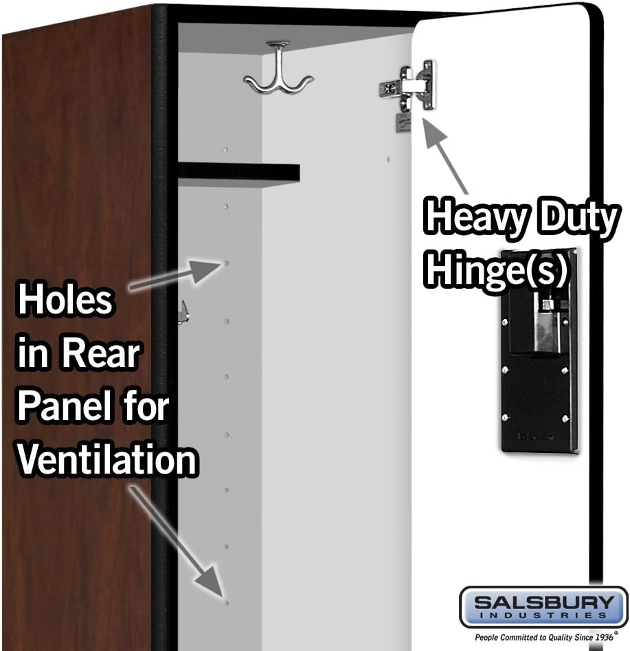 Salsbury Industries Double Tier 'S' Style Designer Wood Locker, Mahogany, 5' 3" x 15"