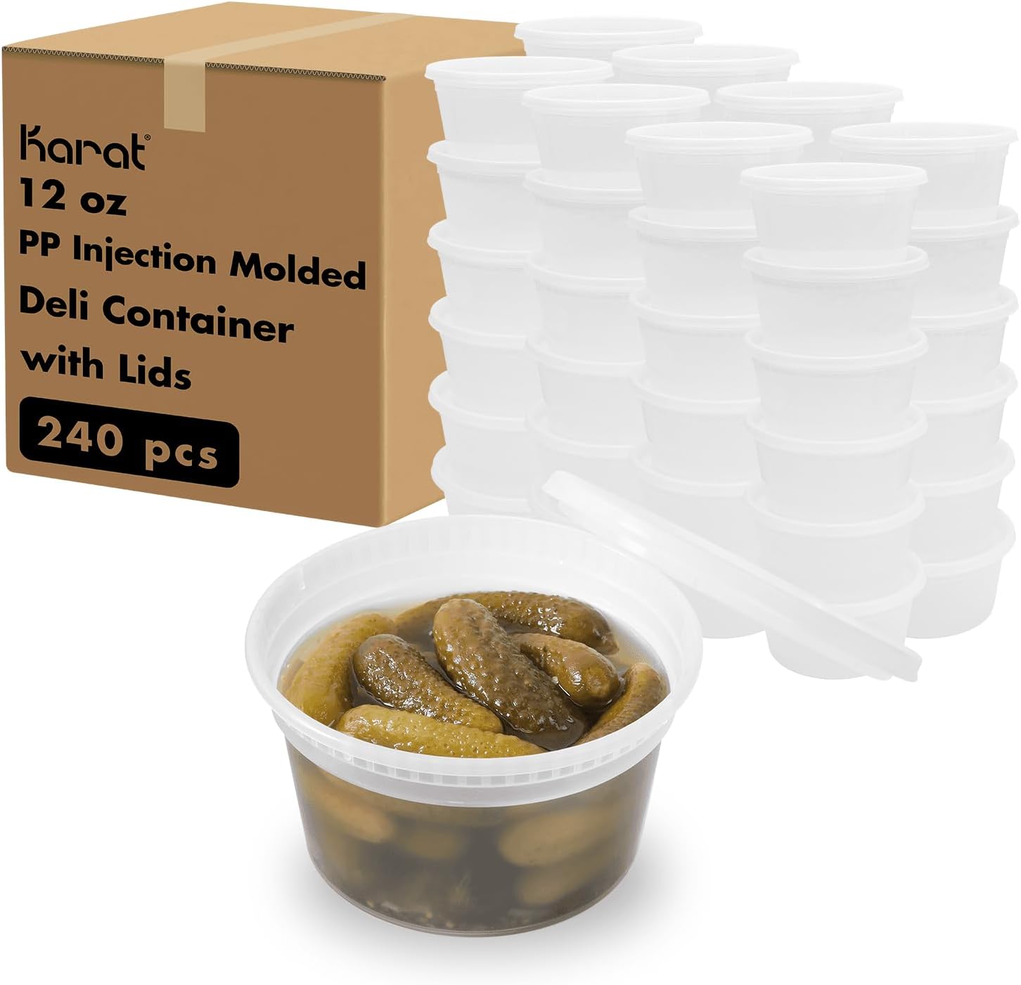Karat [32oz - 240 ct] Clear PP Injection Molded Round Deli Containers with Lids (FP-IMDC32-PP)