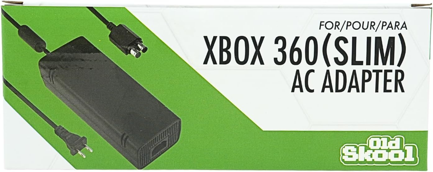 Old Skool AC Adapter Power Supply Cord for Xbox 360 Slim | For Xbox 360, Power Supply