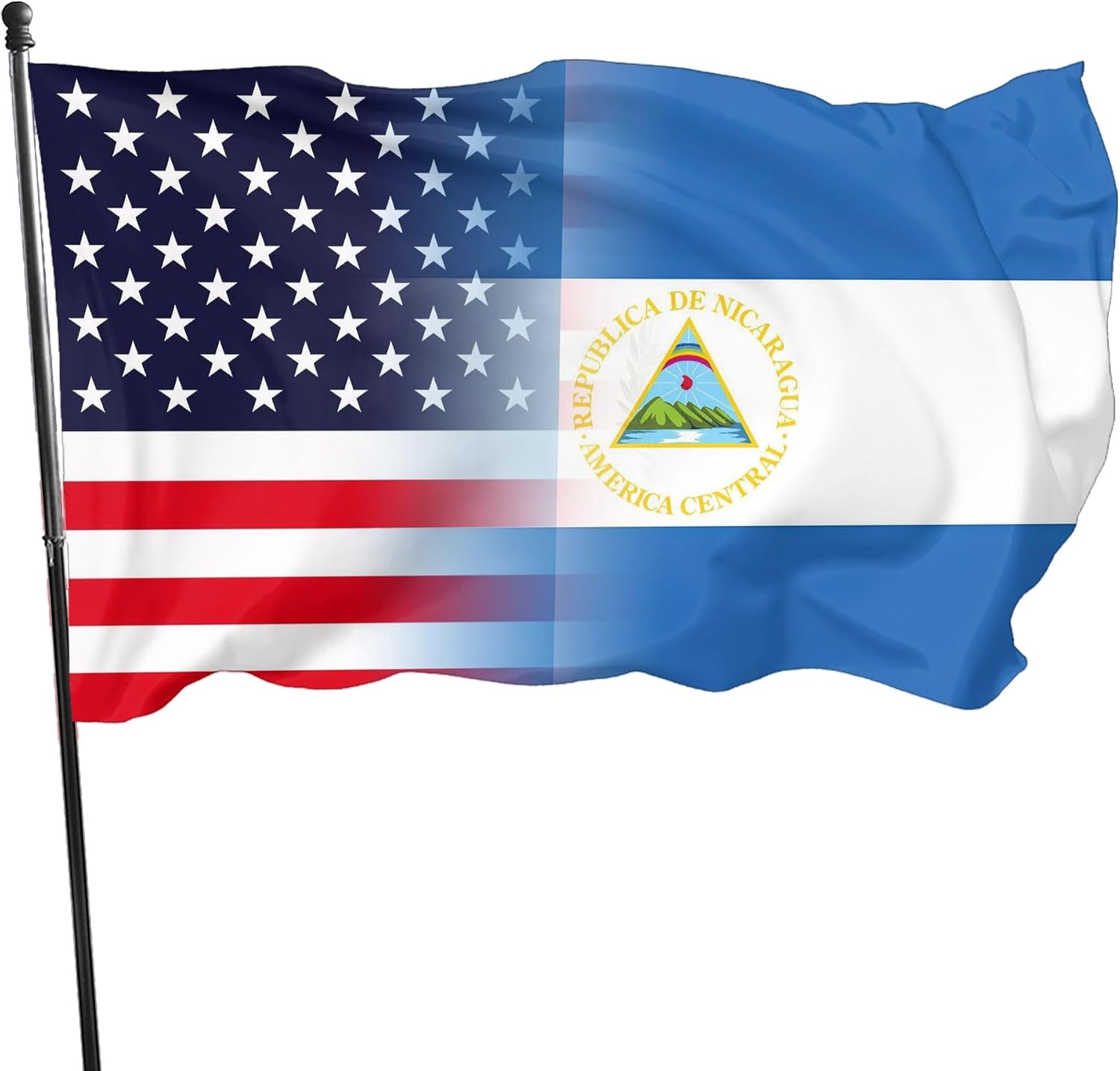 Nicaragua Nicaraguan And American Flag America USA 3x5 Ft Indoor Outdoor Decor Banner National Flags for Garden Yard Car Outside Decoration