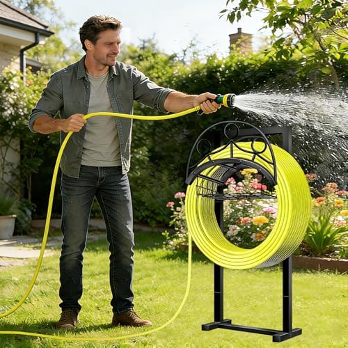 Garden Hose Holder – Detachable Water Hose Holders Stand, Holds 160-Feet Hose