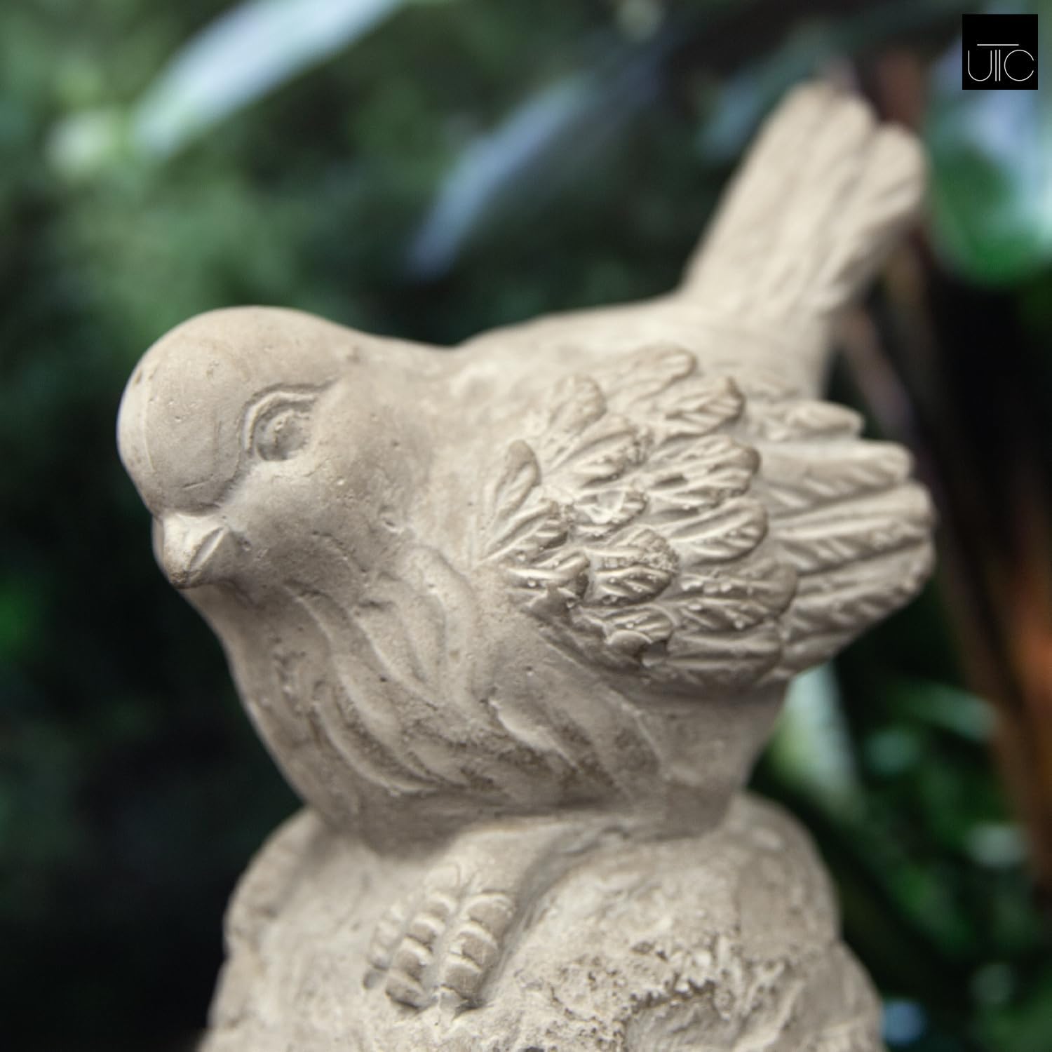 Small Cement Bird Statue, Gray Concrete Finish (8.25 X 5.25 X 6.25 In.) | Decorative Cement Bird Figurine With A Gray Concrete Finish, Ideal For Tables, Patios, Lawns, Yards, And Home Décor.