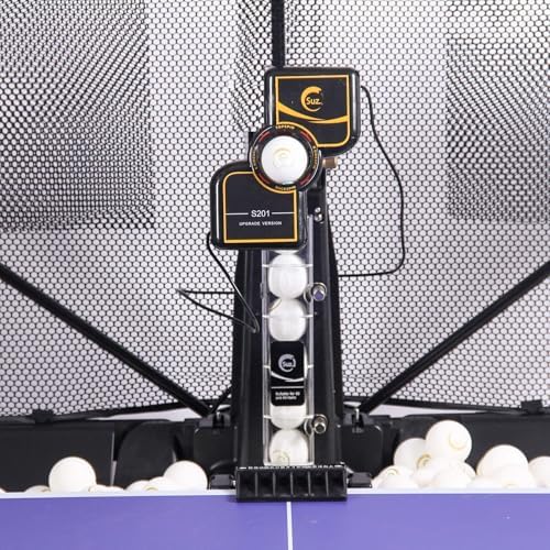 Suz S201 Table Tennis Robot with Machine Recycling net and 200 Balls