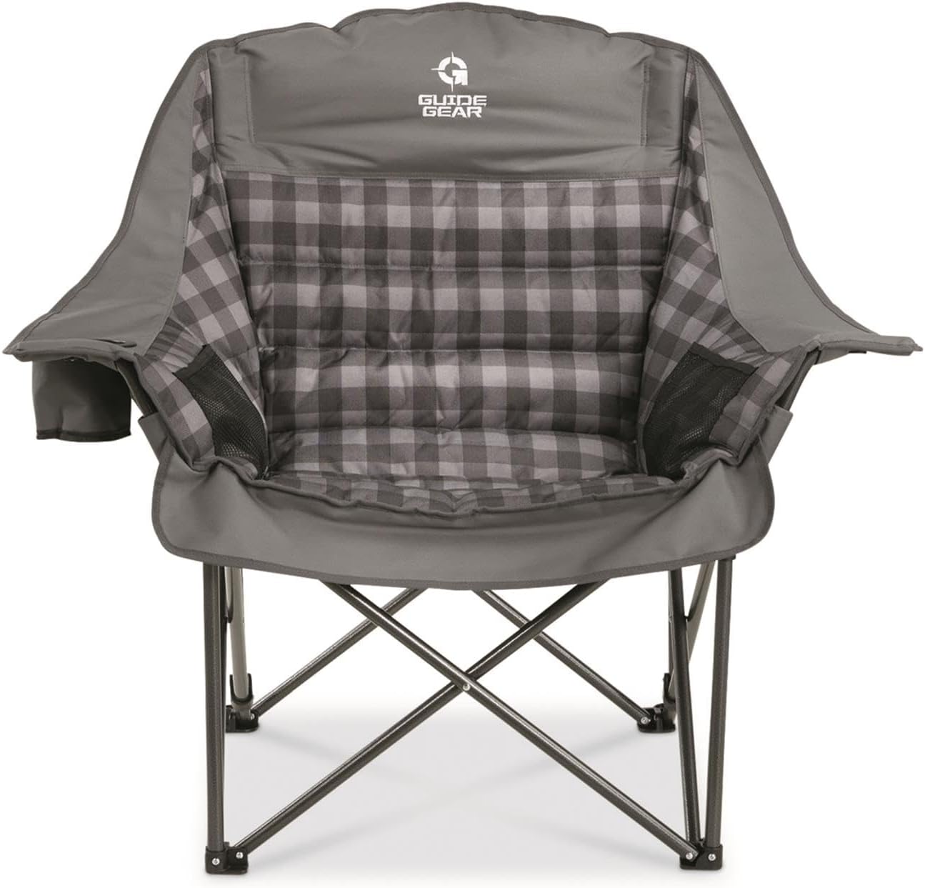 Guide Gear Oversized Extra Large Padded Camping Chair, Portable, Folding, Large Camp Lounge Beach Chairs for Outdoor, Adults, Men and Women