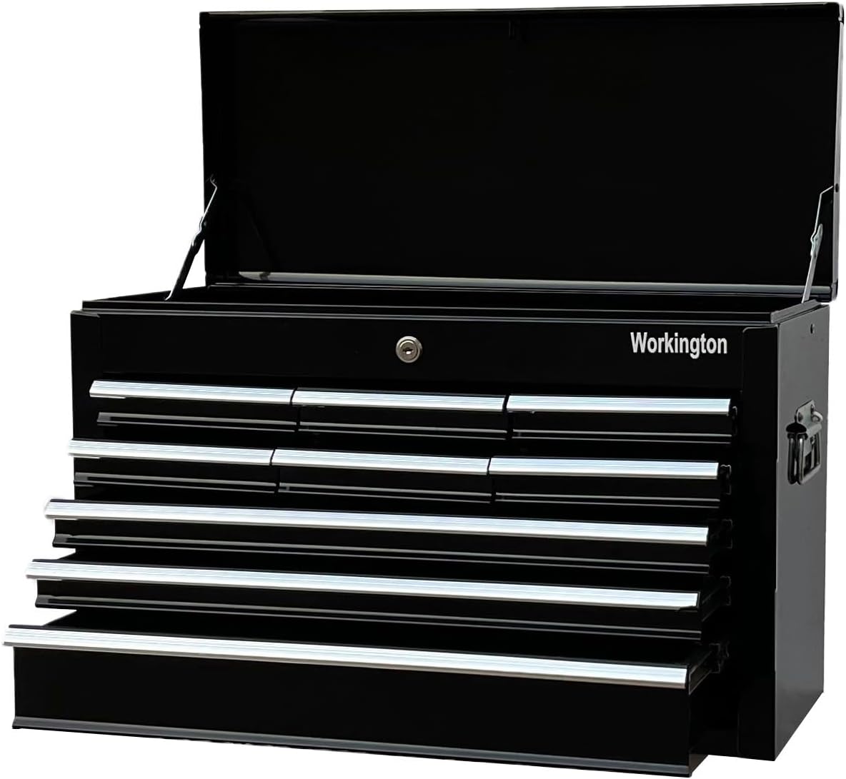 Workington Portable Metal Tool Chest with 9 Drawers, 24" 9-Drawer Tool Chest Cabinet with Ball Bearing Drawer Slides