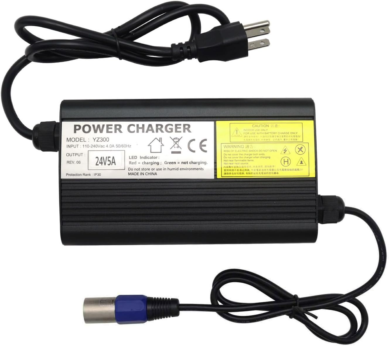 24V 5A Battery Charger 3-Pin XLR for Pride, Jazzy, Drive Medical, Golden Technologies, Shoprider, Rascal, EA1065, S150 180 X-CEL