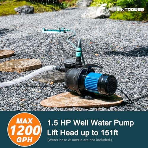 1HP Portable Garden Transfer Pump, 900GPH Electric Sprinkler Booster Pump, Shallow Well Jet Pump for Home Lawn Irrigation and Water Draining