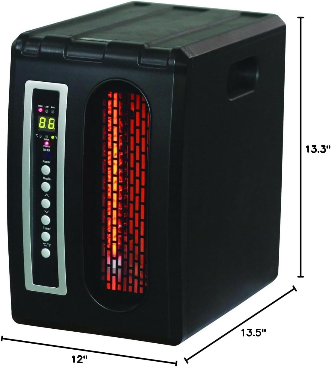 Comfort Glow Space Heater, Portable Quartz Heater with Remote - QDE1320 | 3 Infrared Quartz Elements Space Heater for Indoor Use, 1500 Watts