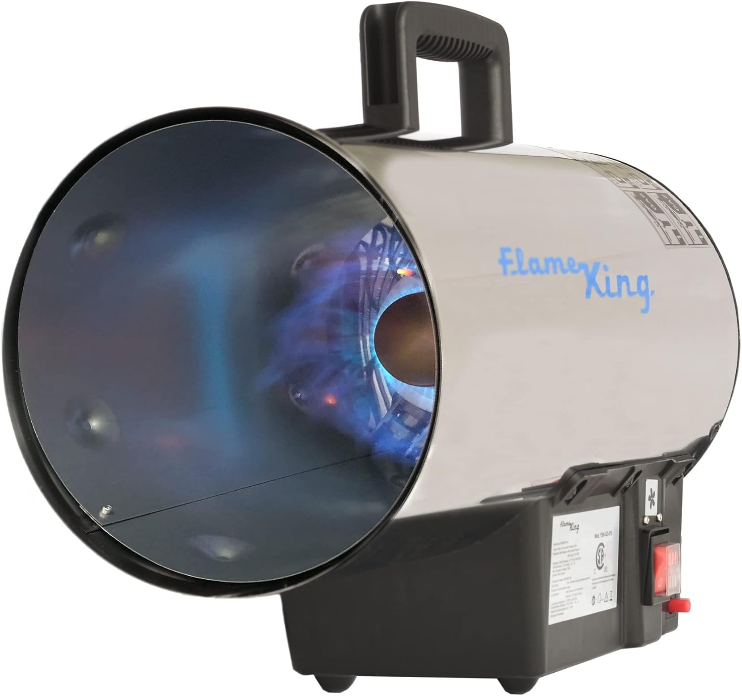 Flame King 60,000 BTU Portable Propane Forced Air Heater Outdoor Great for Jobsite, Construction, Garage, Patio, Stainless Steel