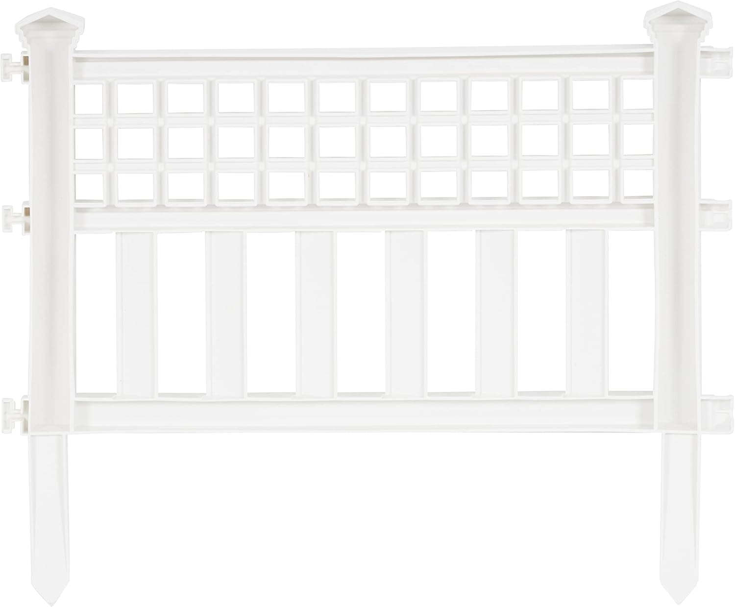 Suncast Grand View 14.5 x 24 Inch Resin Yard Garden Border Fence, White (3 Pack)