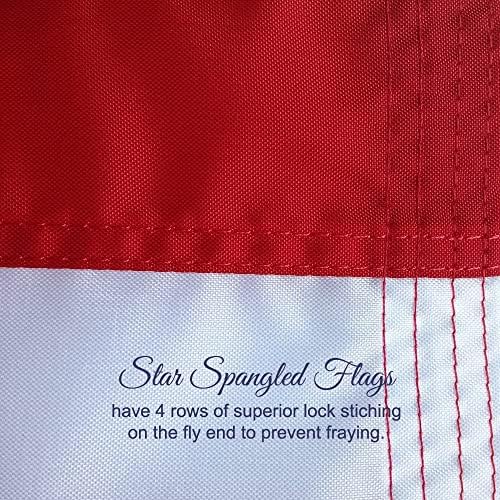 American Flag 4x6-100% Made In USA using Tough, Long Lasting Nylon Built for Outdoor Use, Featuring Embroidered Stars and Sewn Stripes plus Superior Quadruple Stitching on the Fly End