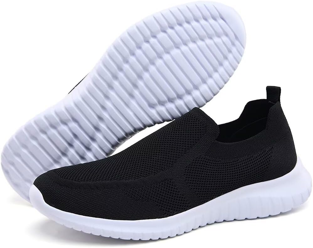 konhill Mens Slip-On Knit Walking Sneakers