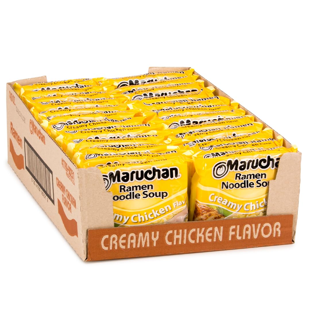 Maruchan Ramen Noodle Soup, Pork Flavor – Japanese-Style Instant Noodles, Quick & Easy Meal for Kids, Students & Busy Families – 3 Oz. (24 Pack)