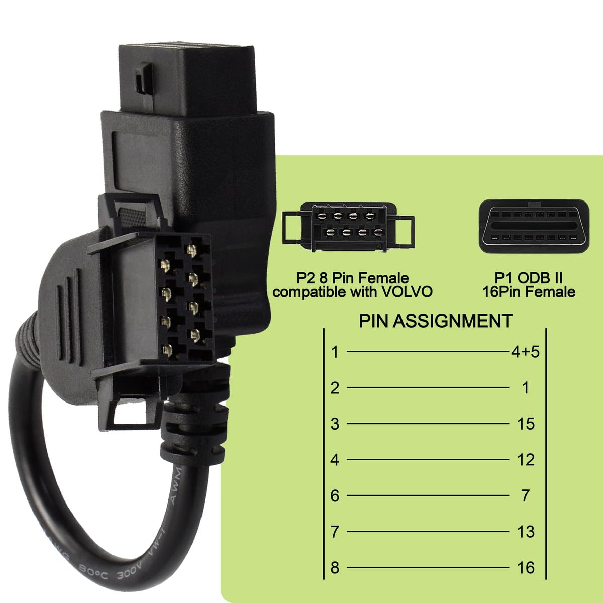 OBD OBD2 16 Pin Connector Diagnostic Adapter Cable Compatible for BMW 20 Pin