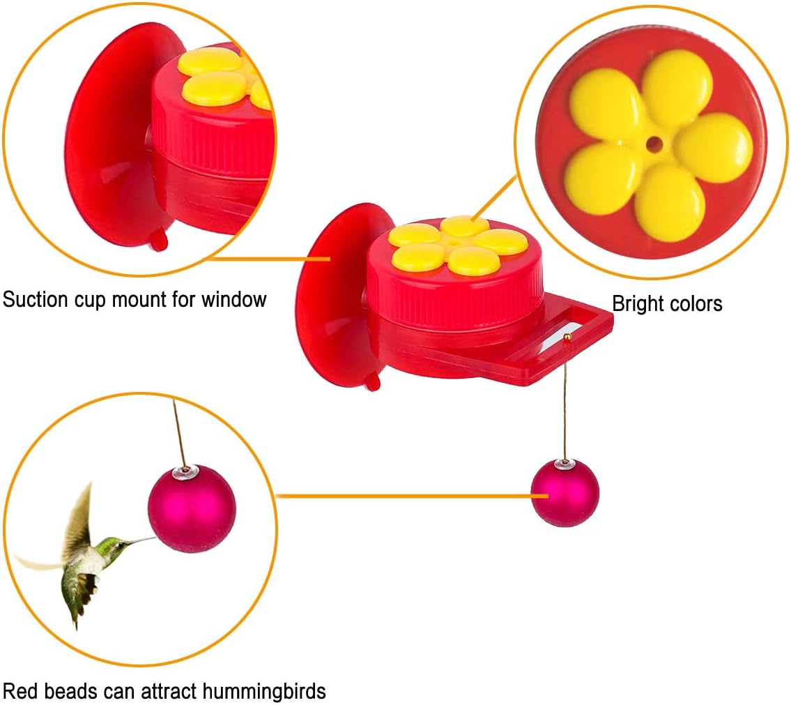 Naomo Handheld Hummingbird Feeders with Suction Cup, Multifunctional Mini Hummingbird Feeder with Perches for Outdoors