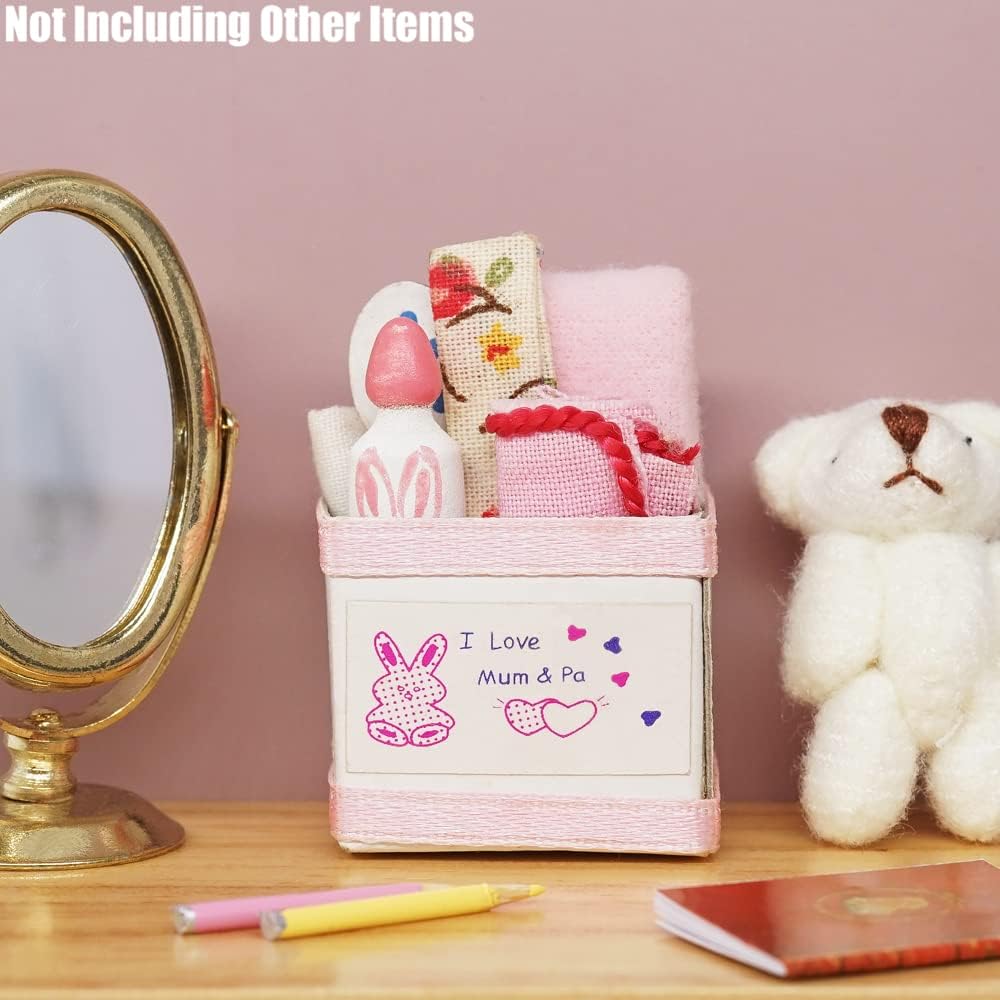 Odoria Miniature Clutter Box Dollhouse: 1/12 Scale Nursery Accessories for Craft Model DIY