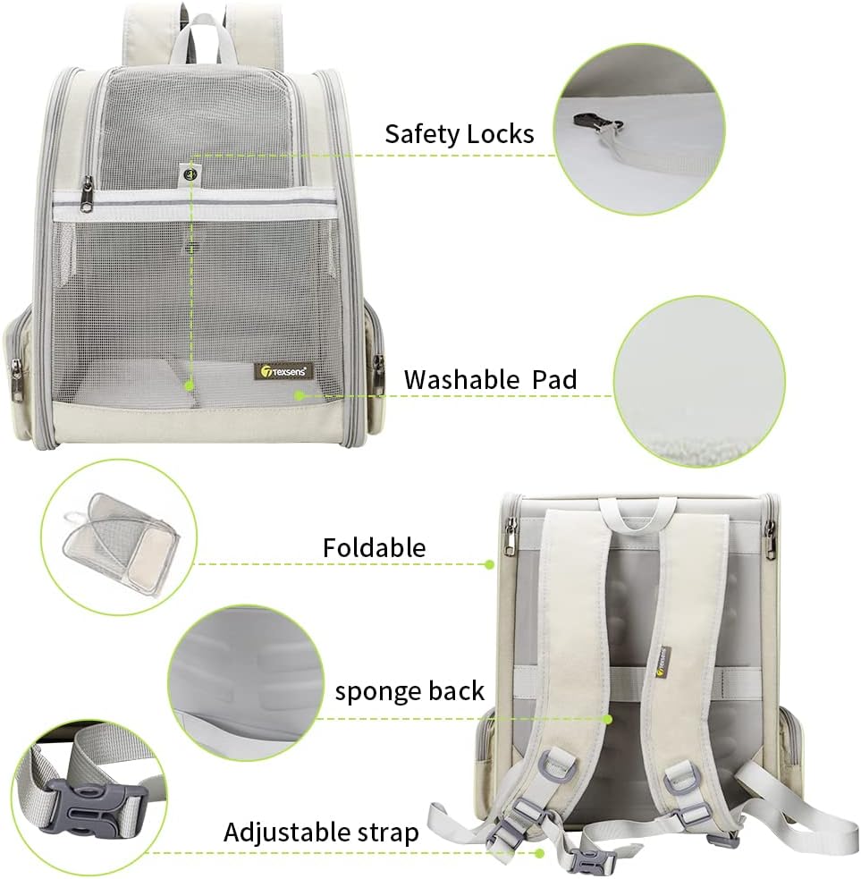 Texsens Innovative Traveler Bubble Backpack Pet Carriers for Cats and Dogs