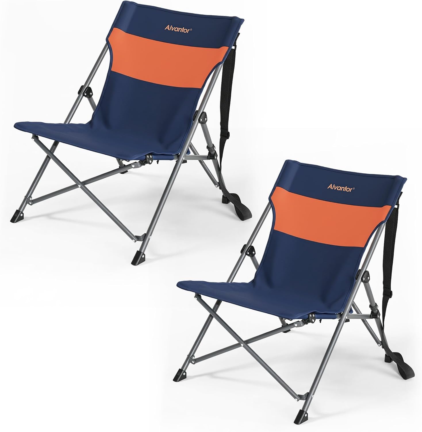 Alvantor® Camping Chair, Full Mesh Folding Beach Chair Breathable High Back Portable Lawn Chair for Outdoor, Armrest, Cup Holder, Easy Use Seat for Travel, Fishing, Pinic, Sports Event, 24"x31"x38"