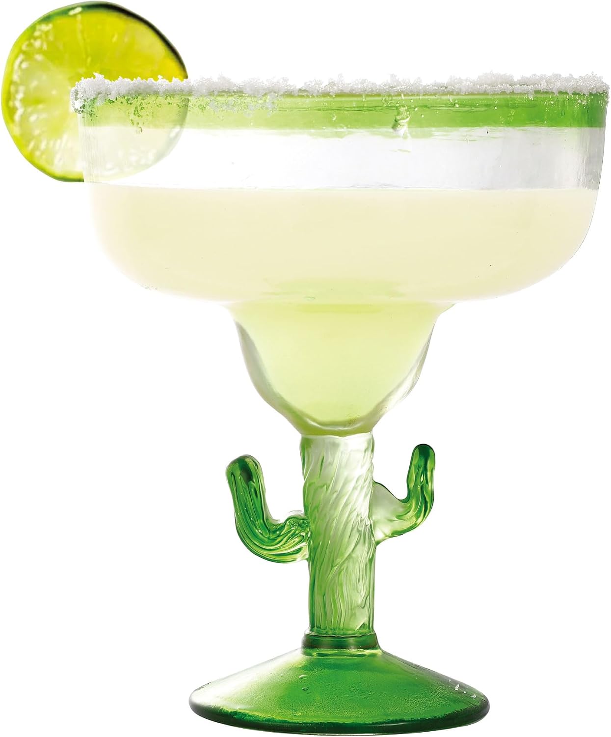 Supreme Housewares Cactus Margarita Glasses, Durable BPA-Free Acrylic Drinkware, Shatter-Proof and Reusable, Green, 18 oz, Set of 2