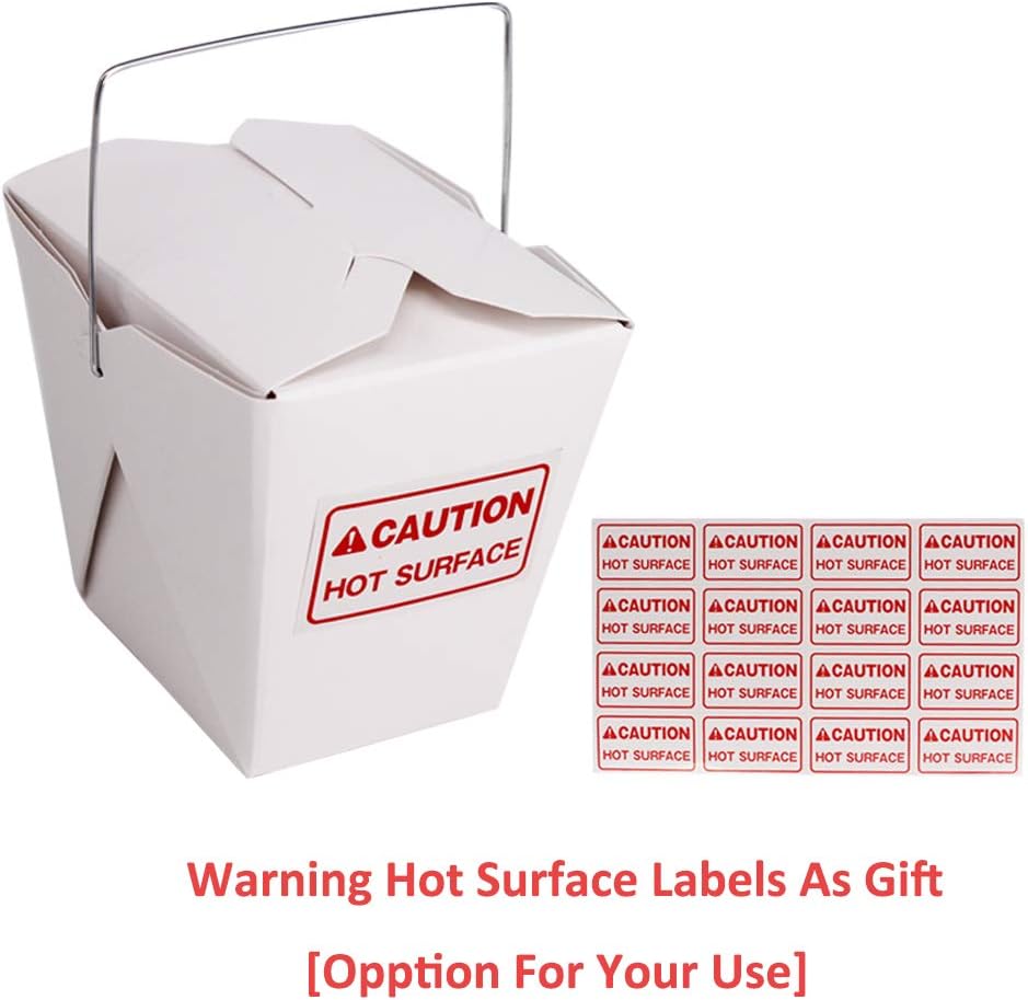 zmybcpack 50 Pack 16oz/1 Pint Chinese Take Out Boxes, Paper Food Containers | Chinese To Go Boxes with Metal Wire Handle & Labels for Hot Or Cold Food