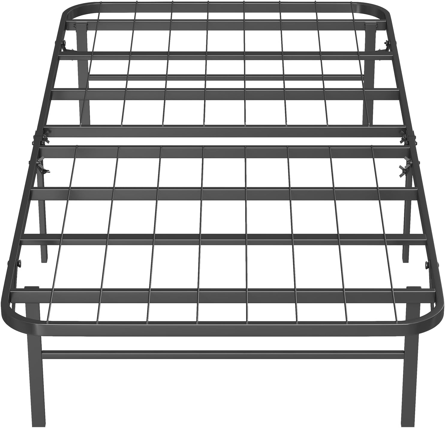 BestMassage | Twin Bed Frame | Metal | Heavy Duty Steel Slats with 6 Legs | Foldable | Sturdy, No Box Spring Needed | Easy to Assemble with Under-Bed Storage | Furniture for Home, Dorms