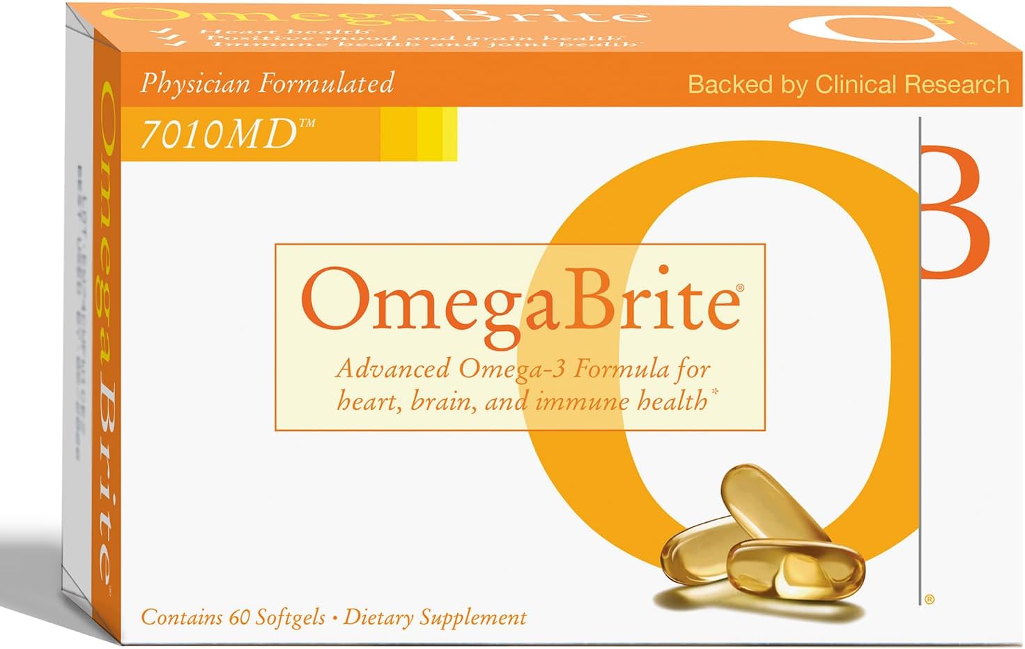 7010MD Advanced Omega-3 Formula, 92% Omega-3 with 1140 mg of EPA per serving, promoting Positive Mood, Brain Health, Immune Health