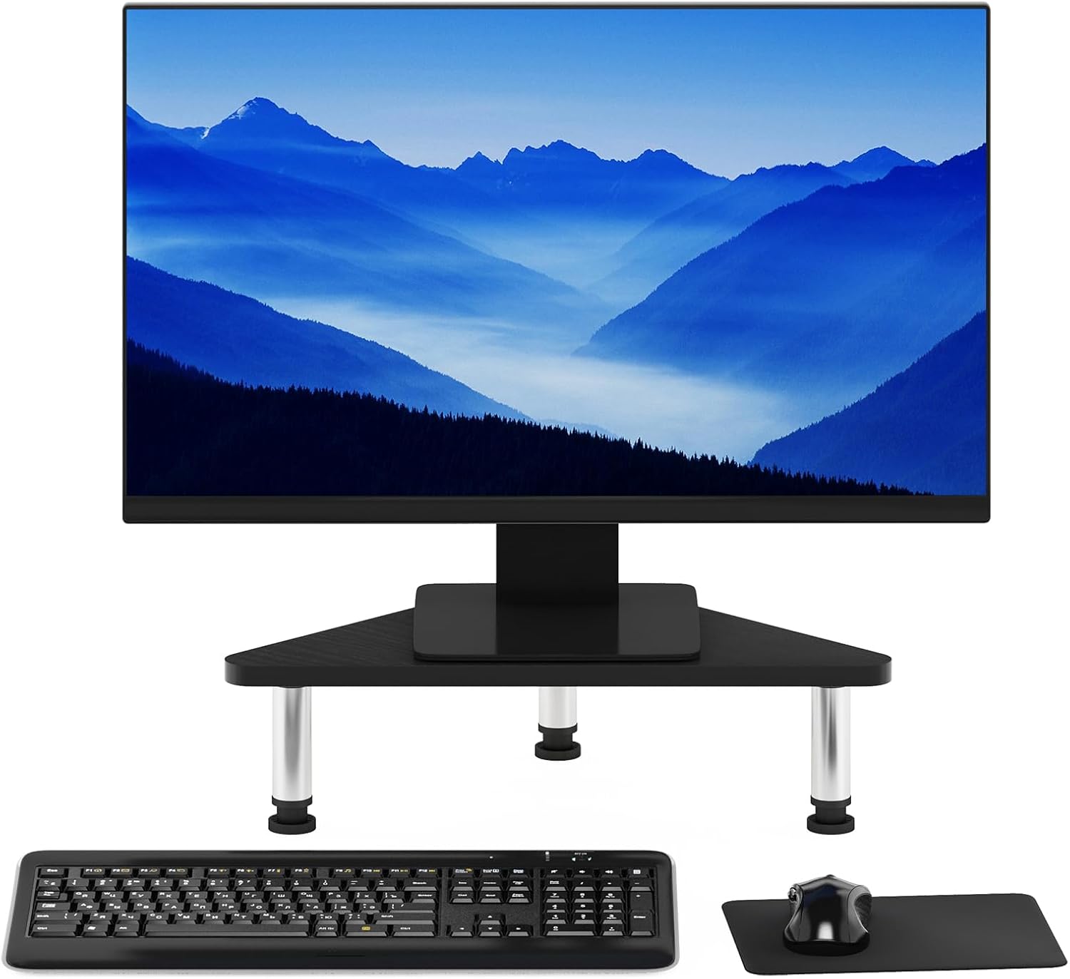 FURINNO Turn-N-Tube Monitor Stand, French Oak Grey/Black