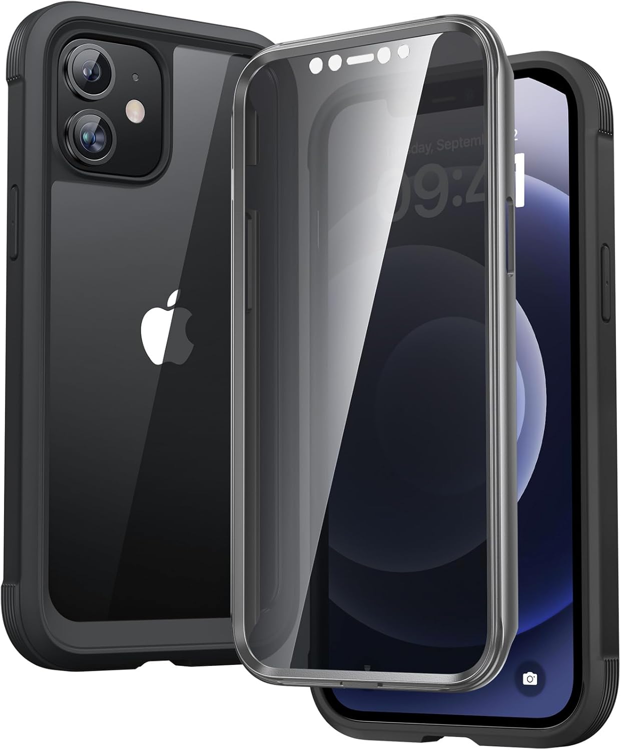 Diaclara Designed for iPhone 12 Mini Case, Full Body Rugged with Built-in Touch Sensitive Anti-Scratch Screen Protector