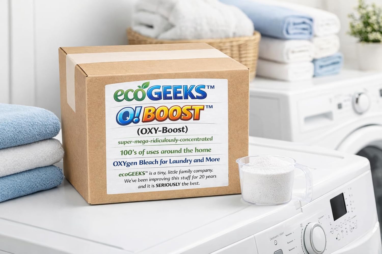 ecoGeek’s O! BOOST (OXY-Boost) Oxygen Bleach – Three 19 lb Bulk Bags – Concentrated Sodium Percarbonate Laundry & All-Purpose Cleaner –