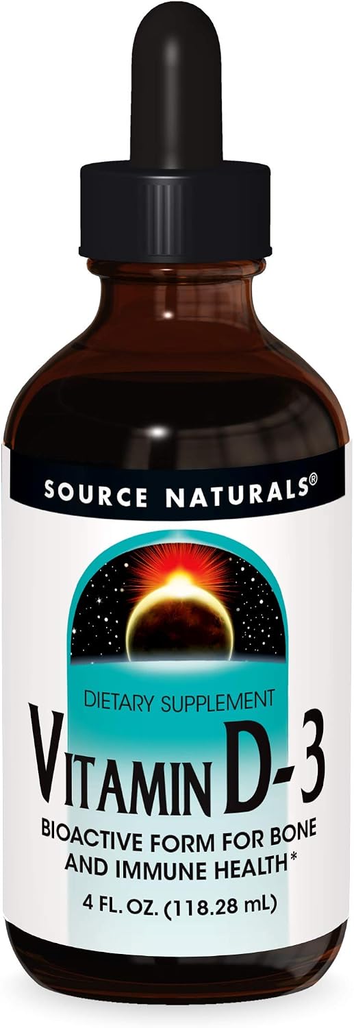 Source Naturals Vitamin D-3 Liquid Drops 2000 iu Supports Bone & Immune Health - 4 Fluid oz | Bioactive Form For Bone And Immune Health*
