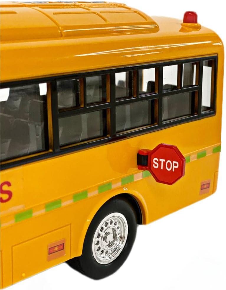 Big Daddy Huge Yellow School Bus with Lights and Cool Openable Doors Pull Back Toy School Bus with Sounds and Songs for Girls, Boys, Toddlers