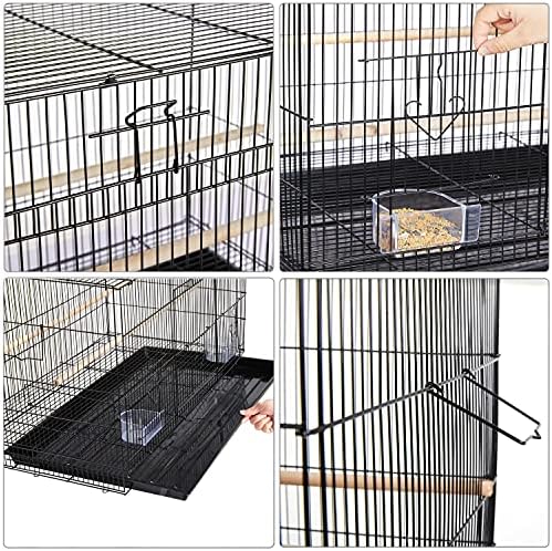 Yaheetech Pack of 2 Stackable Rectangle Breeding Flight Parakeet Bird Cage for Finches Budgies Cockatiels Conures Lovebirds Canaries Parrots
